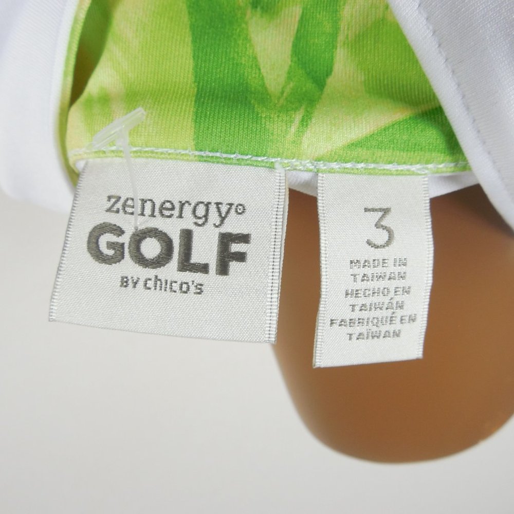 CHICO'S Zenergy Golf New Top XL Sz 3 Stay Cool Shirt Stretch Rhinestone Zipper - Picture 10 of 11